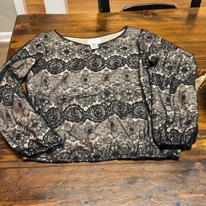 Chic Black Lace Women's Blouse